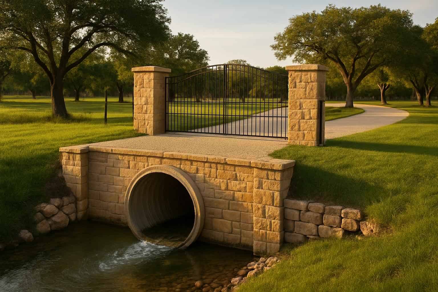 culvert install at entrance in hunt texas