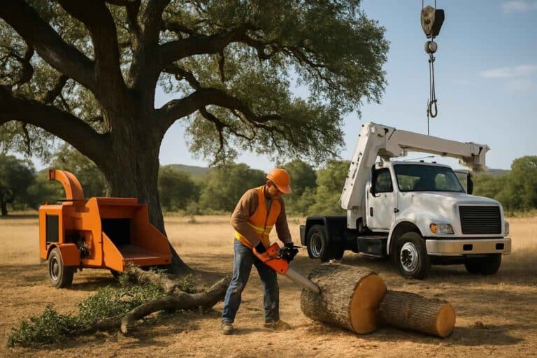 oak tree removal in round mountain texas