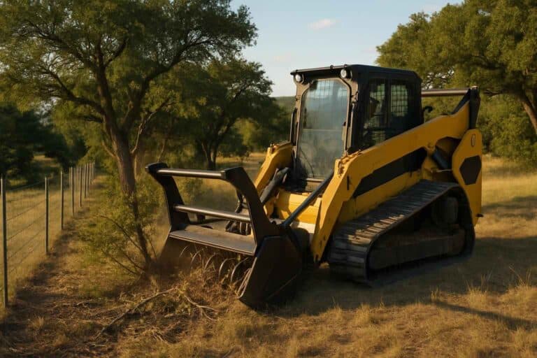 tree and brush fence clearing in hunt texas