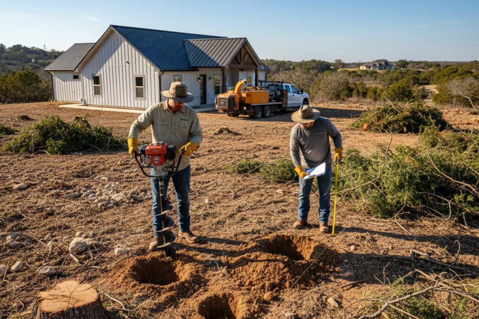 New Fence Installation Prep In Cottonwood Shores Texas