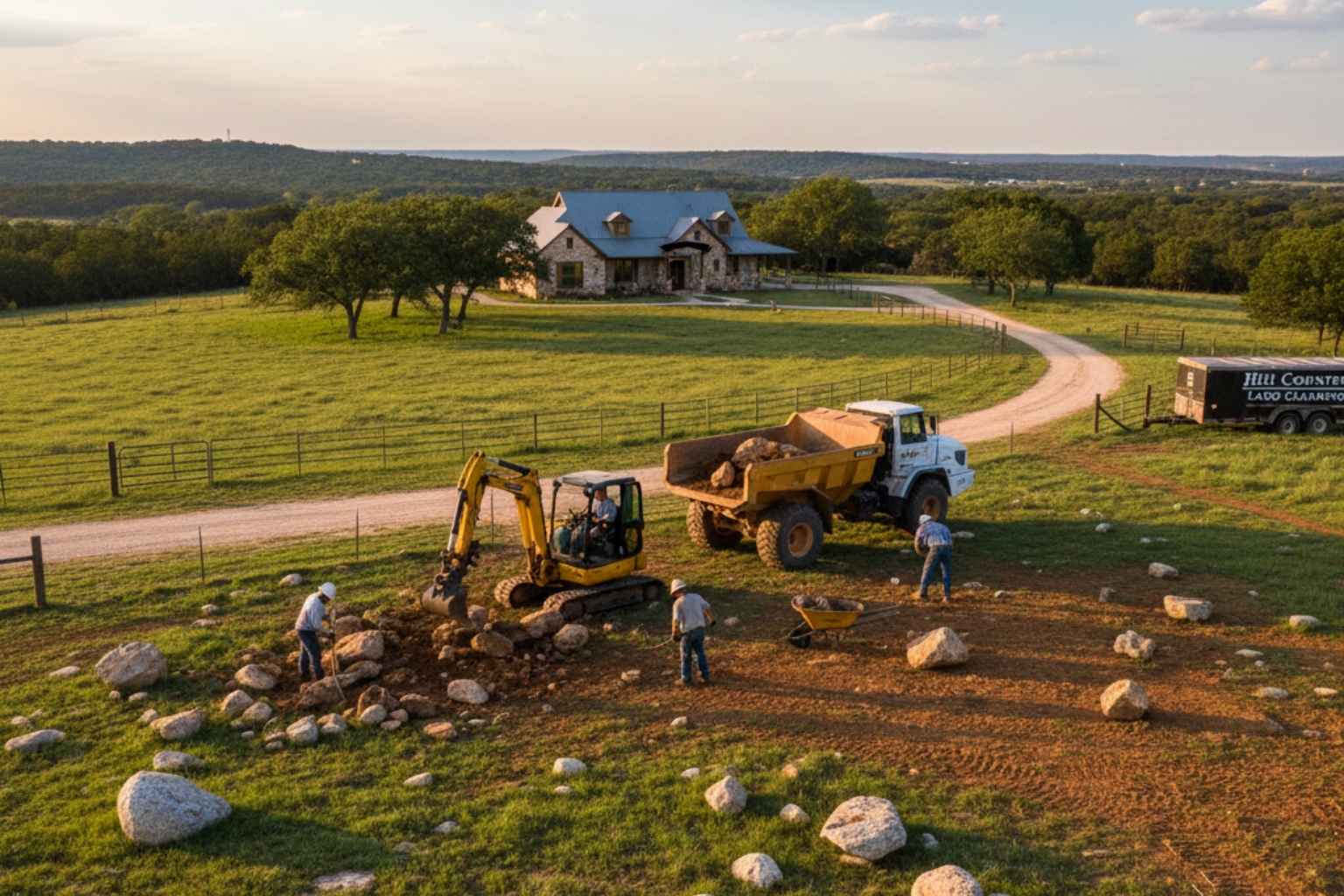 Pasture Rock Picking In Marble Falls Texas