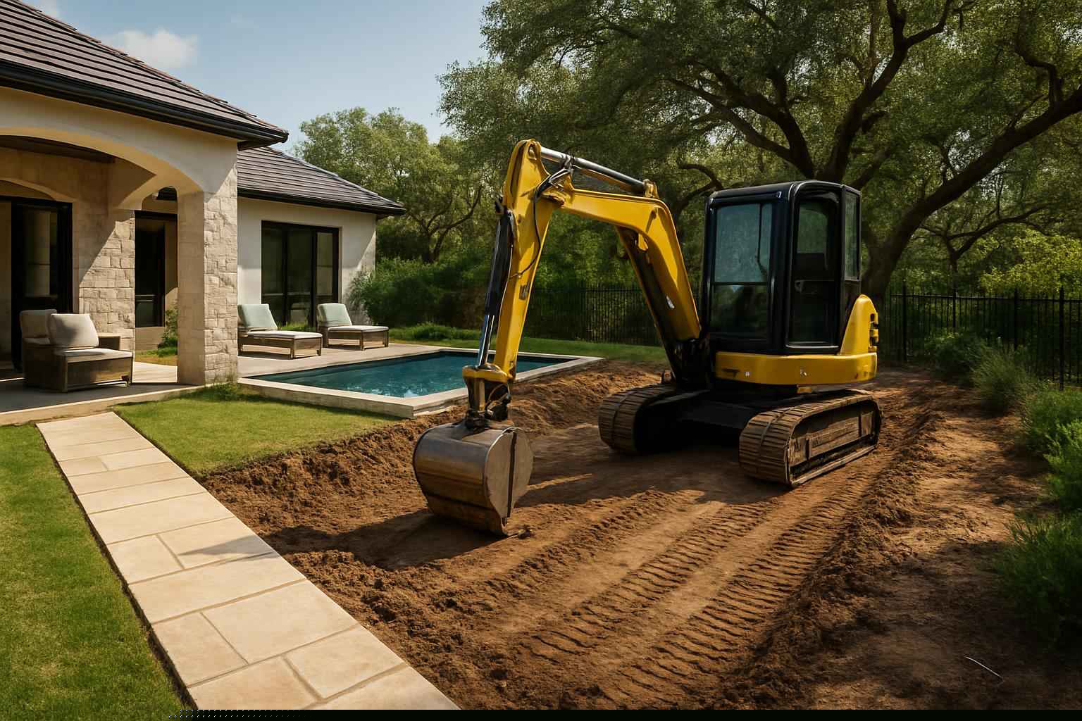 Pool Excavation In Cottonwood Shores Texas 5 Access Prep For Pool Dig In Cottonwood Shores Texas