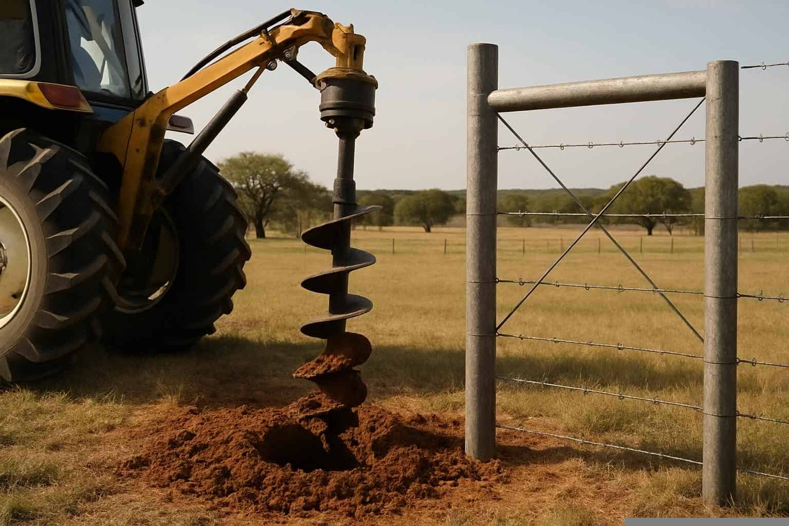Fencing Services In Pontotoc Texas 5 Auger Holes And H Braces In Pontotoc Texas