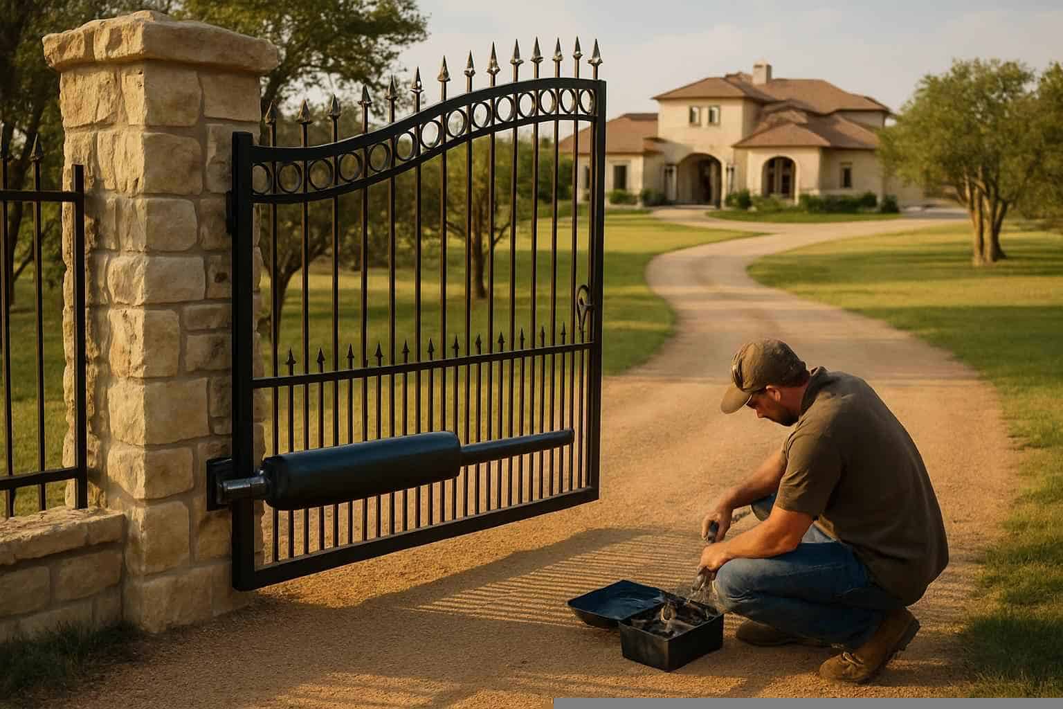 Automatic Gate Opener Prep in Burnet Texas