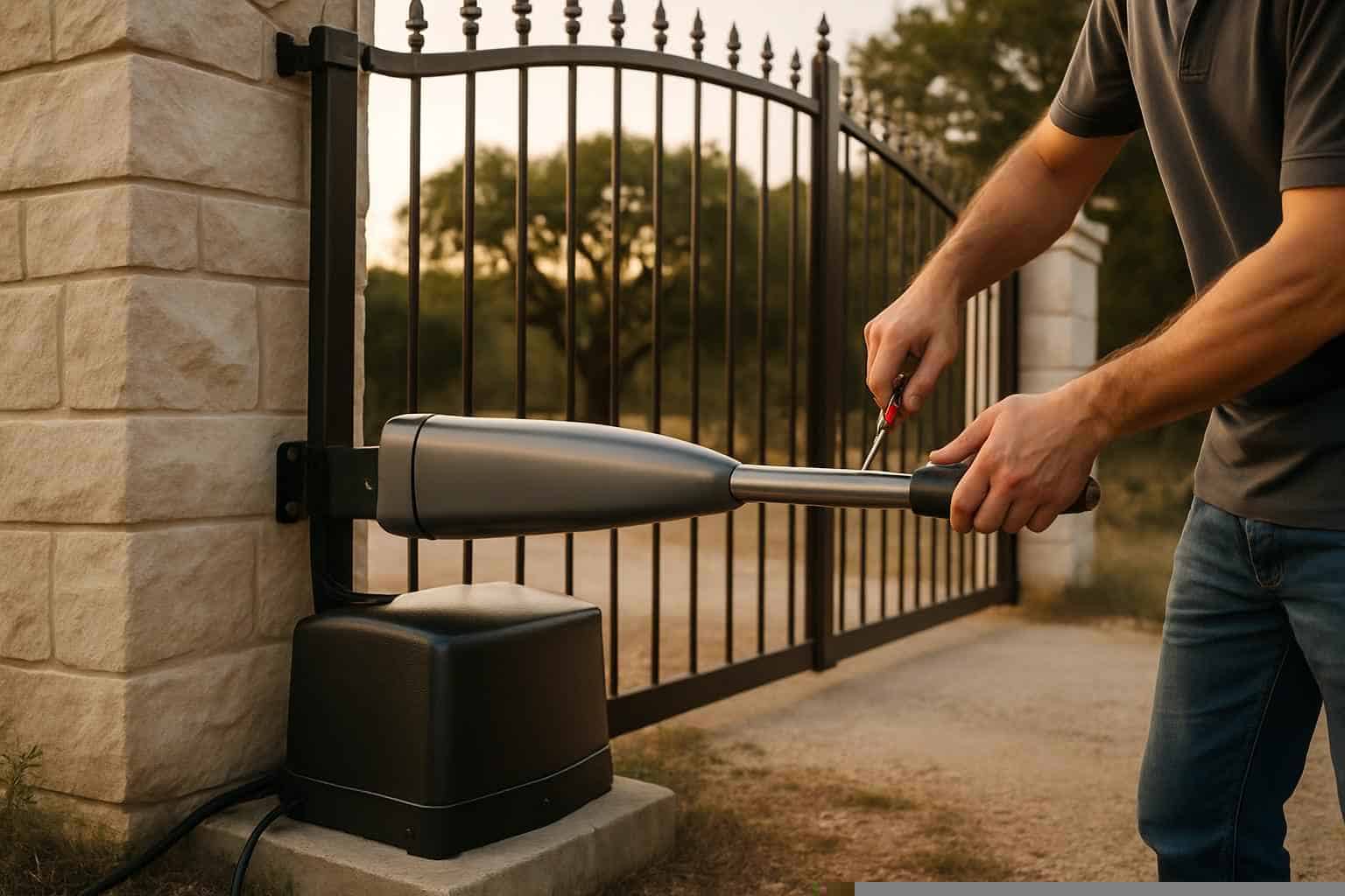 Gates And Cattle Guards In Fischer Texas 6 Automatic Gate Opener Prep in Fischer Texas