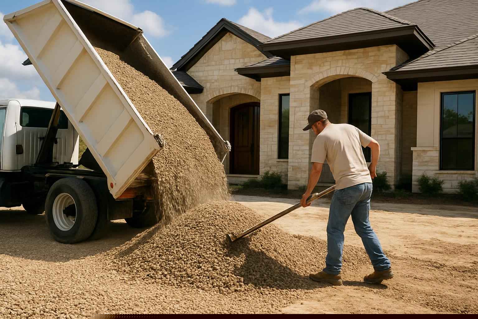 House Pad Construction In Cottonwood Shores Texas 6 Base Delivery And Spread In Cottonwood Shores Texas