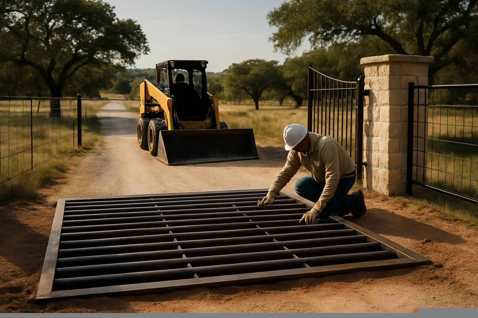 Gates And Cattle Guards In Fischer Texas 4 Cattle Guard Installation in Fischer Texas