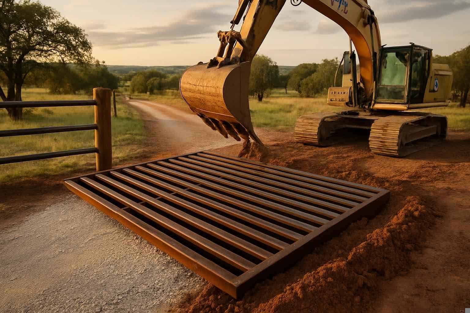 Gates And Cattle Guards In Marble Falls Texas 4 Cattle Guard Installation in Marble Falls Texas