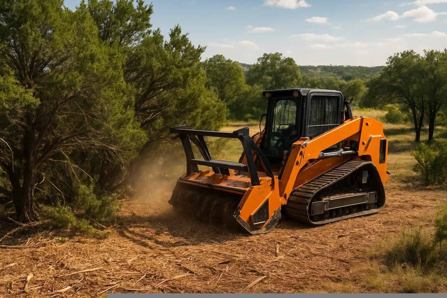 Cedar Clearing with Mulcher in Marble Falls Texas