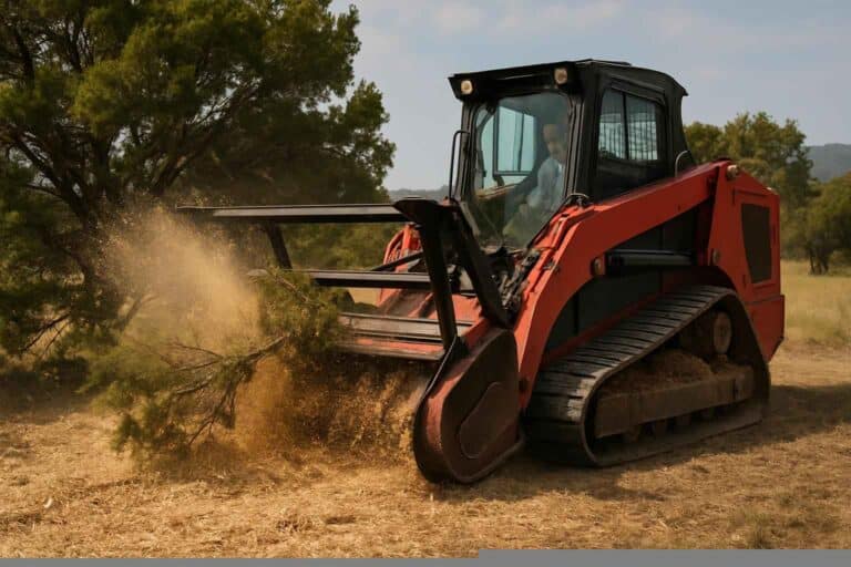 Cedar Eating Mulching in Medina Texas