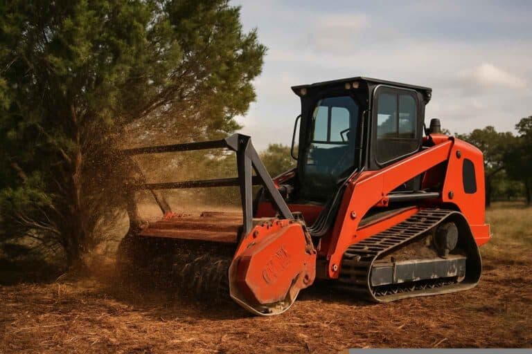 Cedar Eating Mulching in Pipe Creek Texas