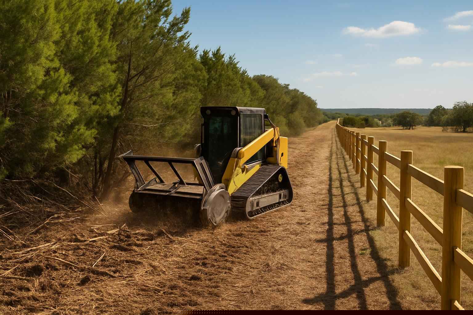 Cedar Fence Line Clearing in Burnet Texas
