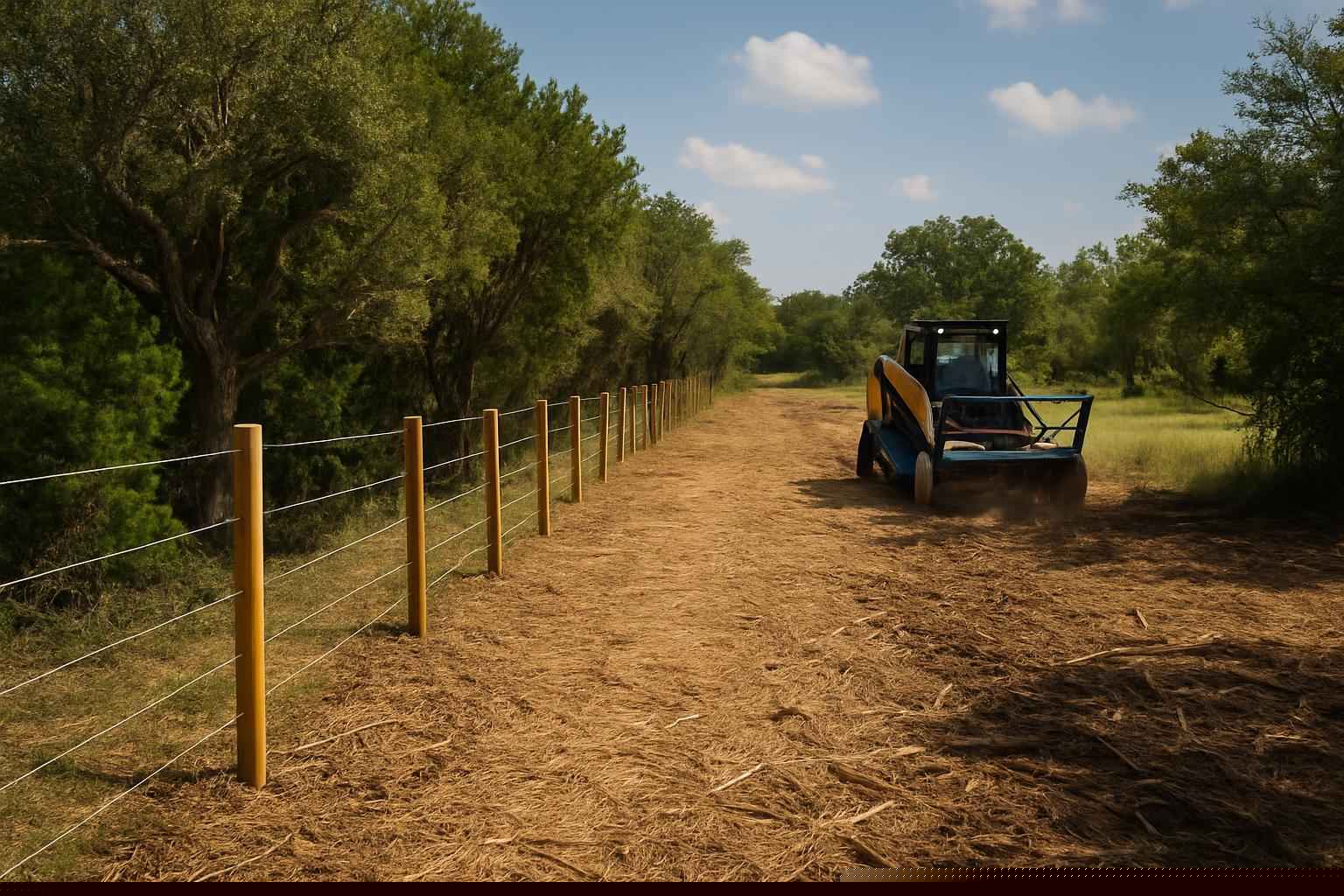Cedar Clearing In Cottonwood Shores Texas 4 Cedar Fence Line Clearing In Cottonwood Shores Texas