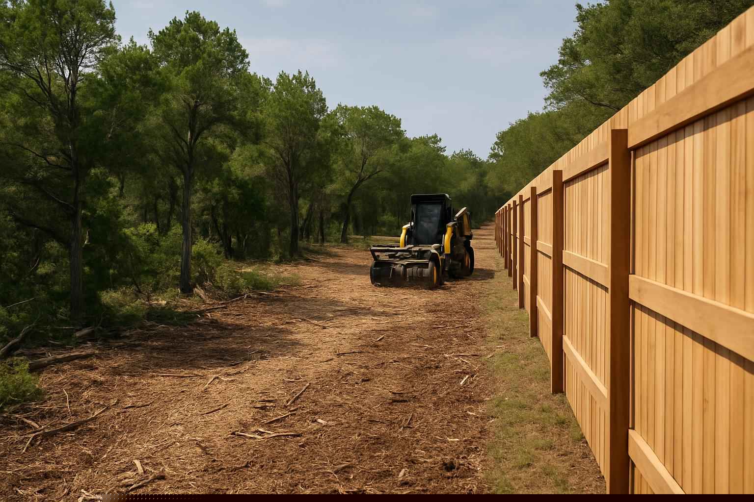 Cedar Clearing In Fischer Texas 4 Cedar Fence Line Clearing in Fischer Texas