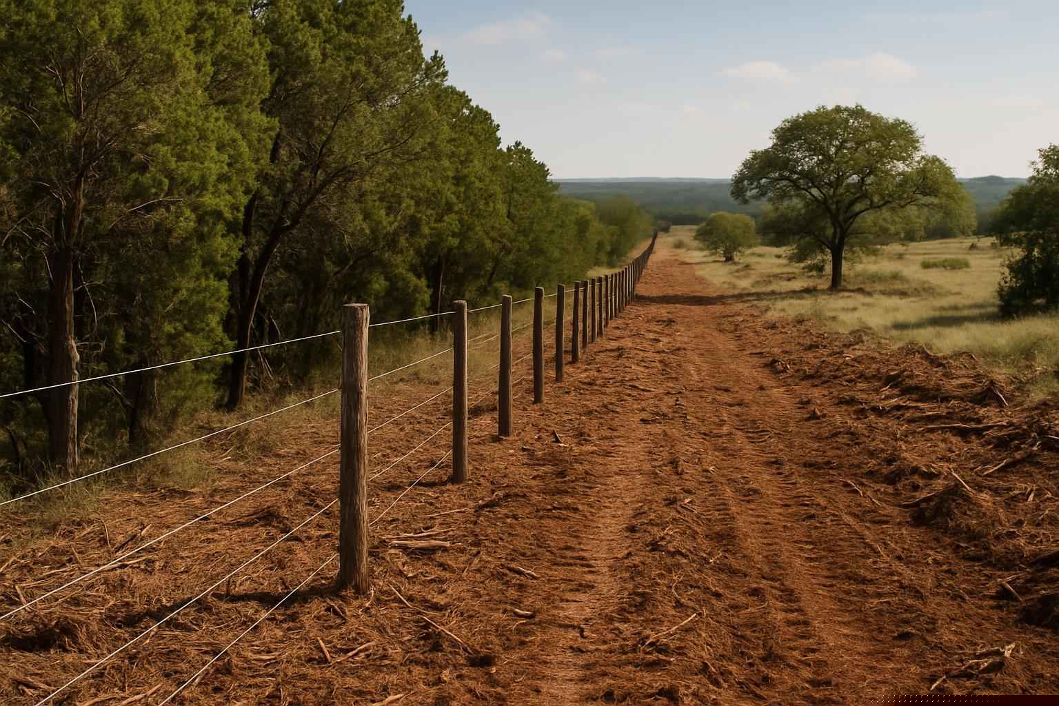 Cedar Clearing In Marble Falls Texas 4 Cedar Fence Line Clearing In Marble Falls Texas