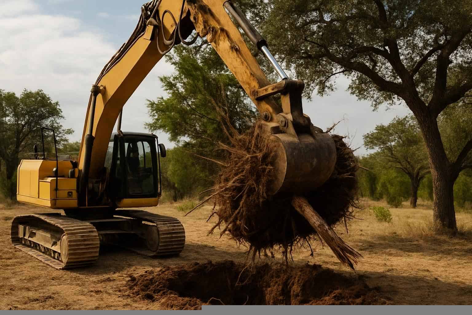 Cedar Clearing In Fischer Texas 3 Cedar Root Ball Removal in Fischer Texas