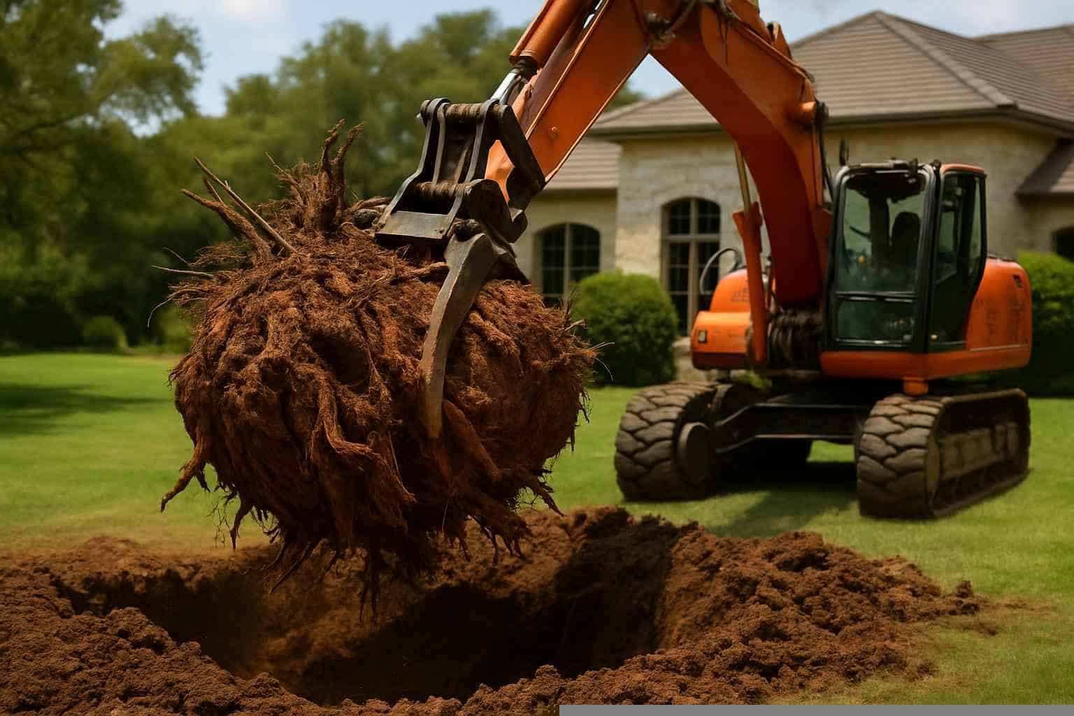 Cedar Clearing In Marble Falls Texas 3 Cedar Root Ball Removal In Marble Falls Texas