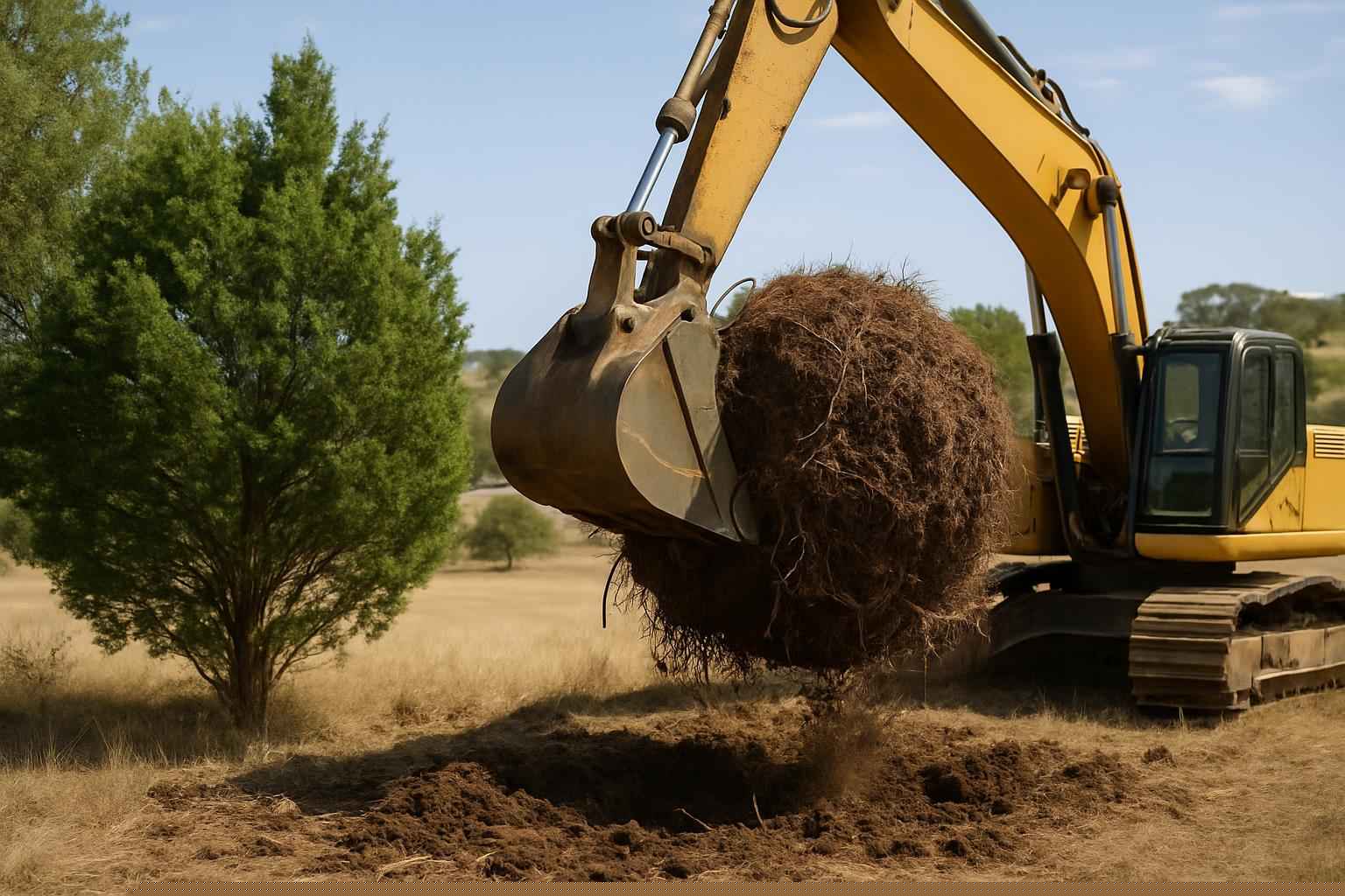 Cedar Clearing In Medina Texas 3 Cedar Root Ball Removal In Medina Texas