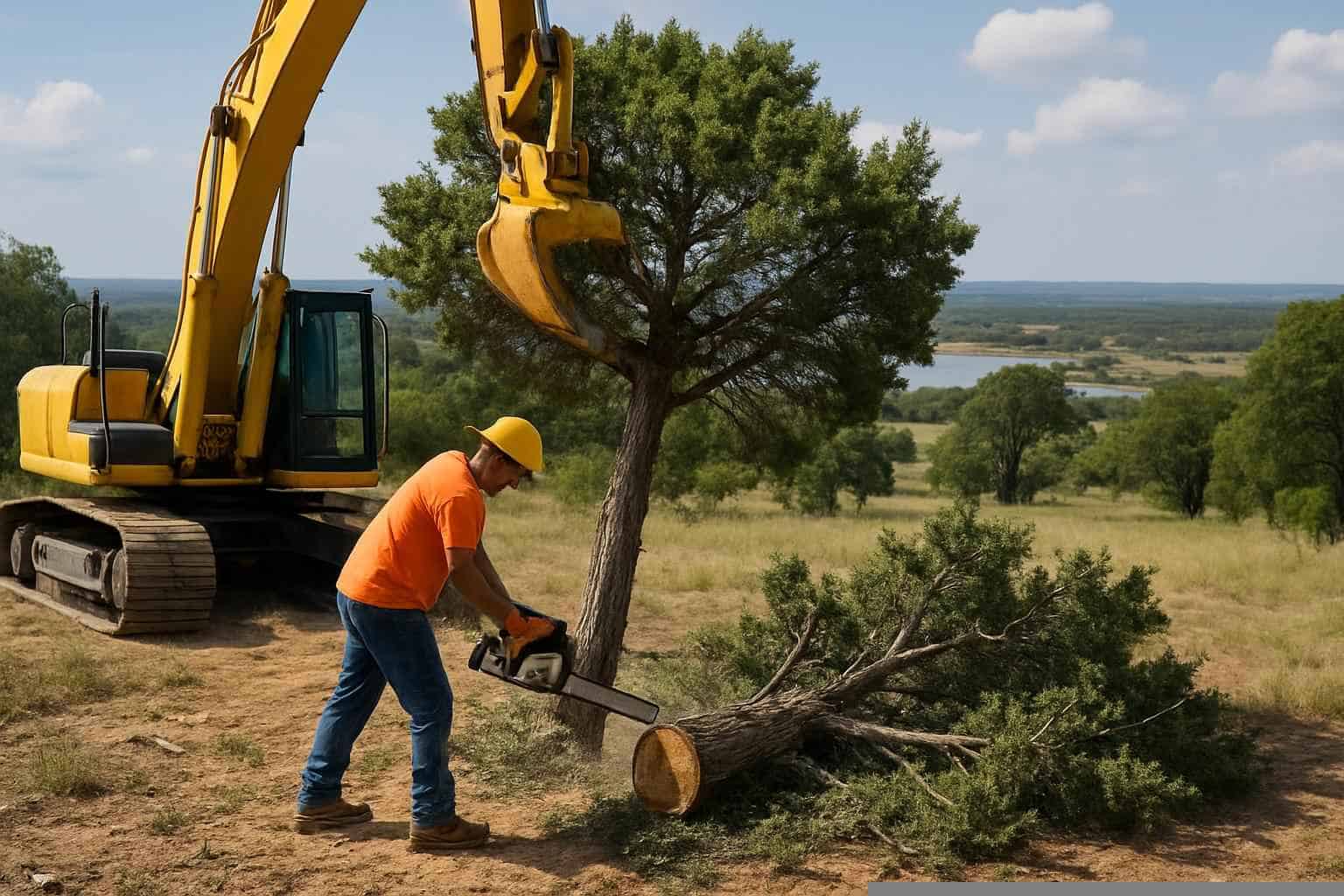 Cedar Clearing In Marble Falls Texas 1 Cedar Tree Removal In Marble Falls Texas