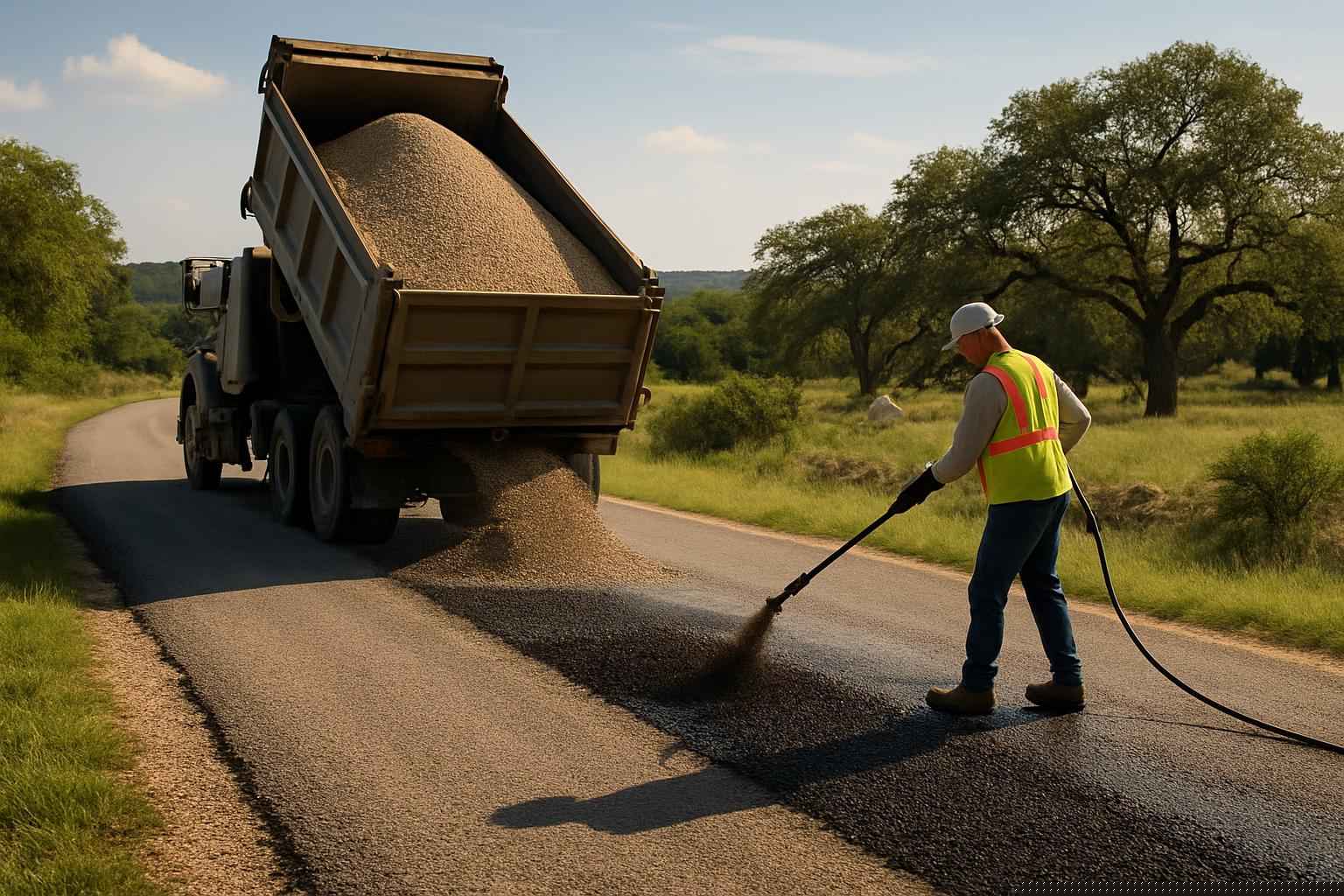 Chip Seal Repair in Burnet Texas