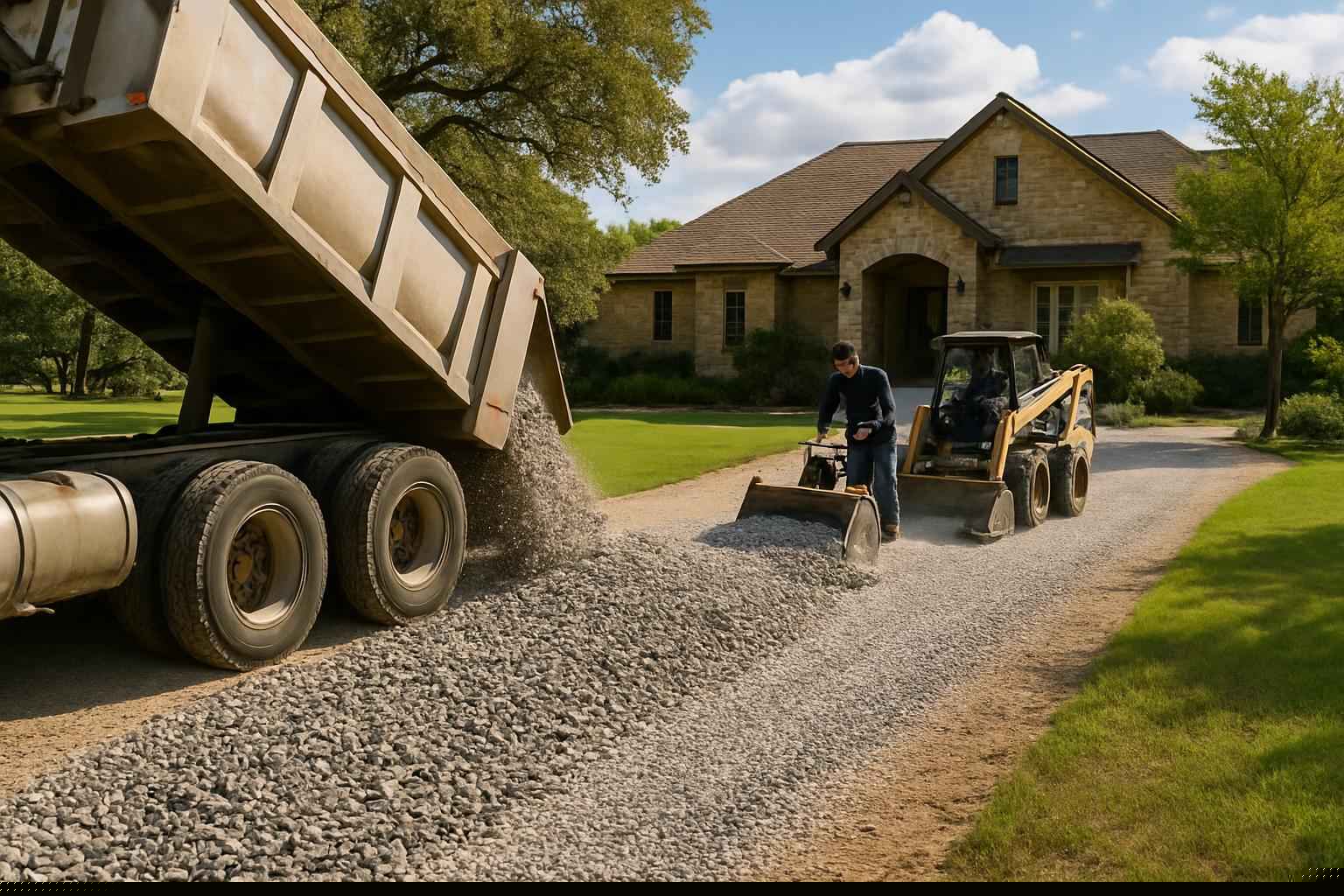 Crushed Rock Spreading in Burnet Texas