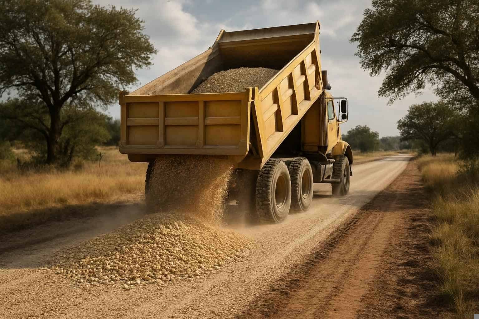Crushed Rock Spreading in Pontotoc Texas