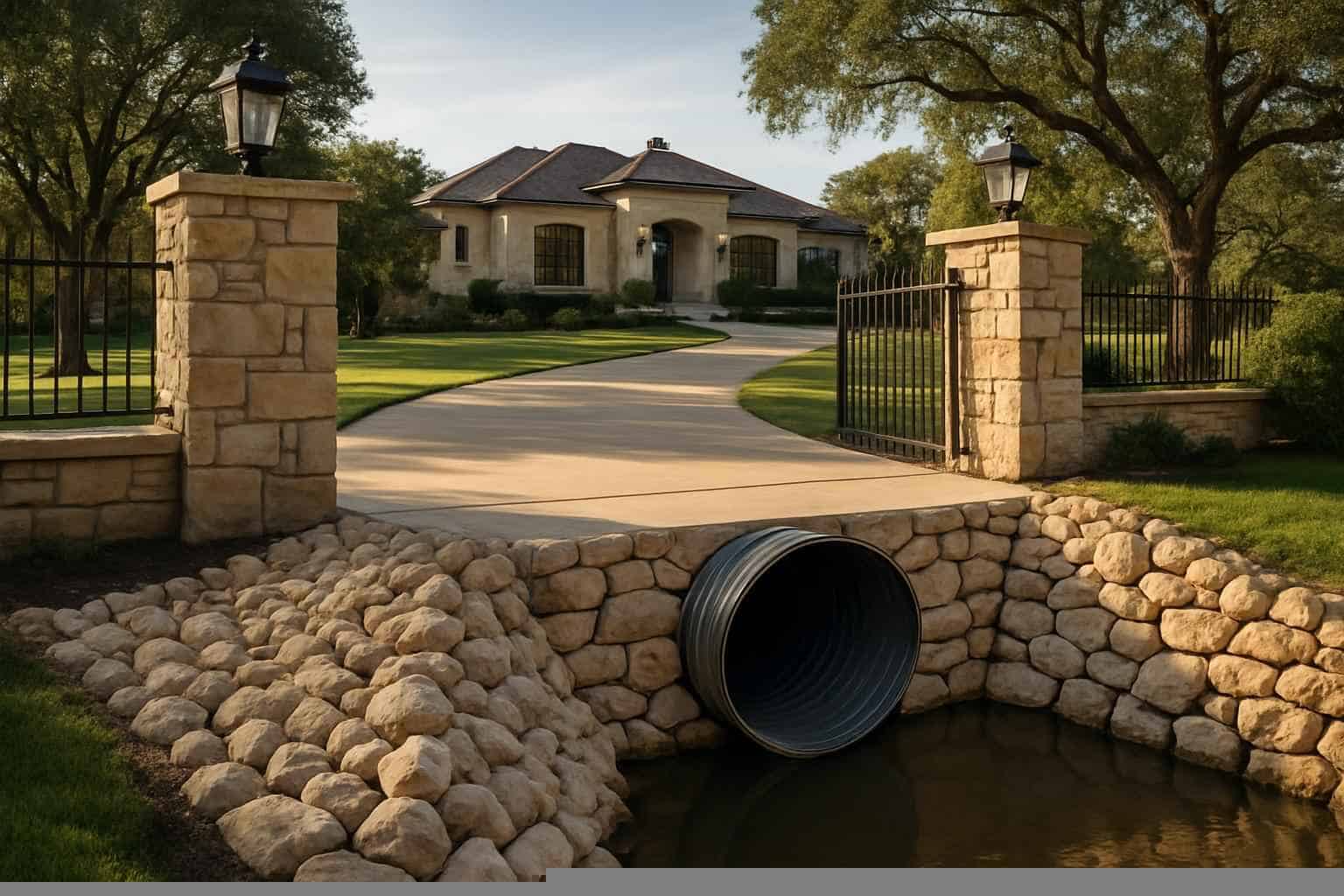 Culvert Install at Entrance in Burnet Texas