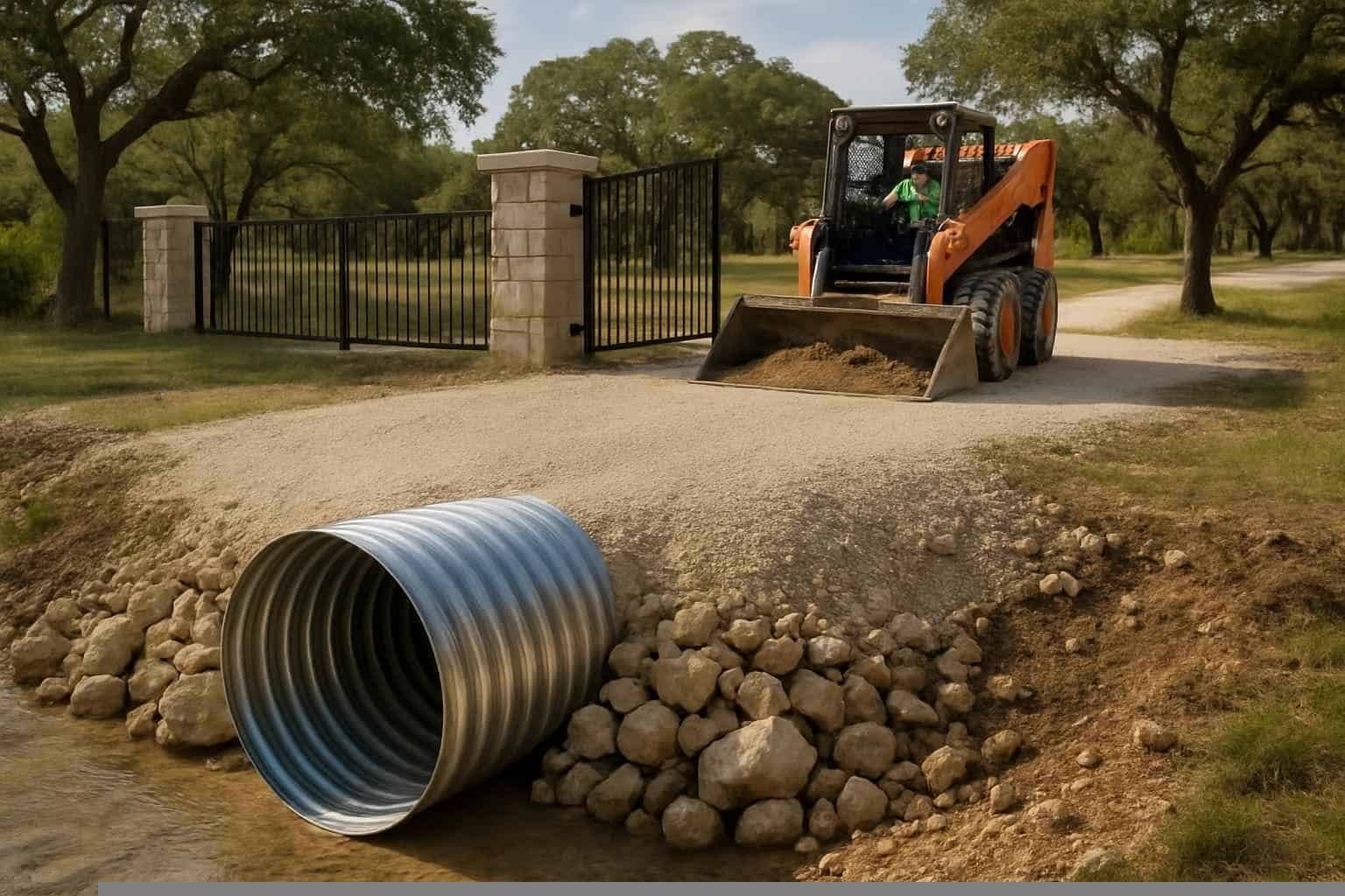 Driveway Installation In Fischer Texas 5 Culvert Install at Entrance in Fischer Texas