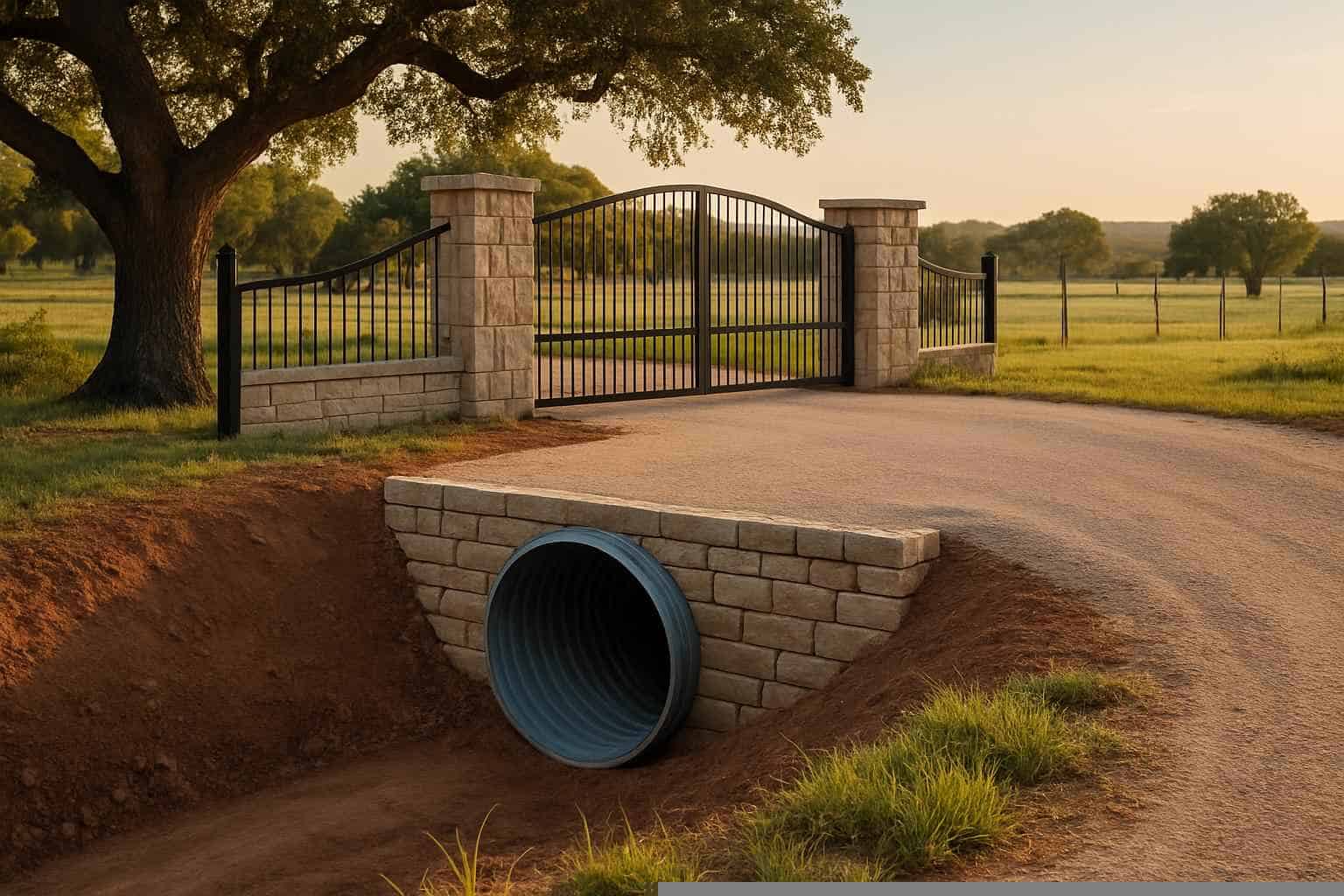 Driveway Installation In Pontotoc Texas 5 Culvert Install at Entrance in Pontotoc Texas