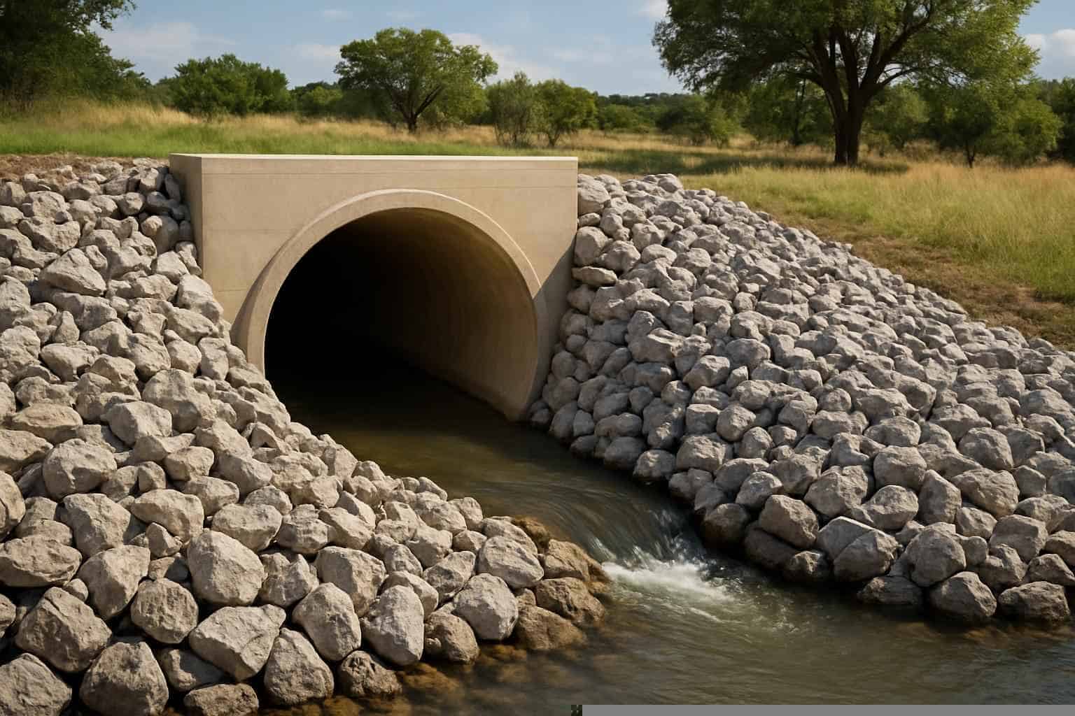 Culvert Riprap Protection In Marble Falls Texas