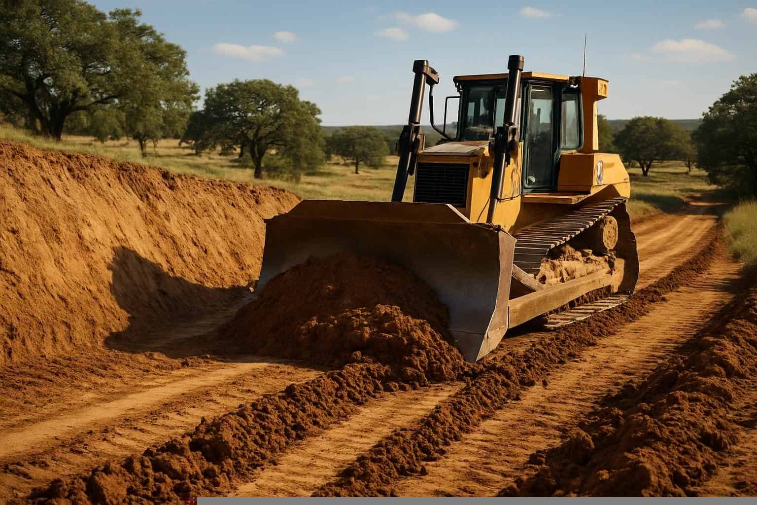 Site Preparation In Pontotoc Texas 2 Cut and Fill in Pontotoc Texas