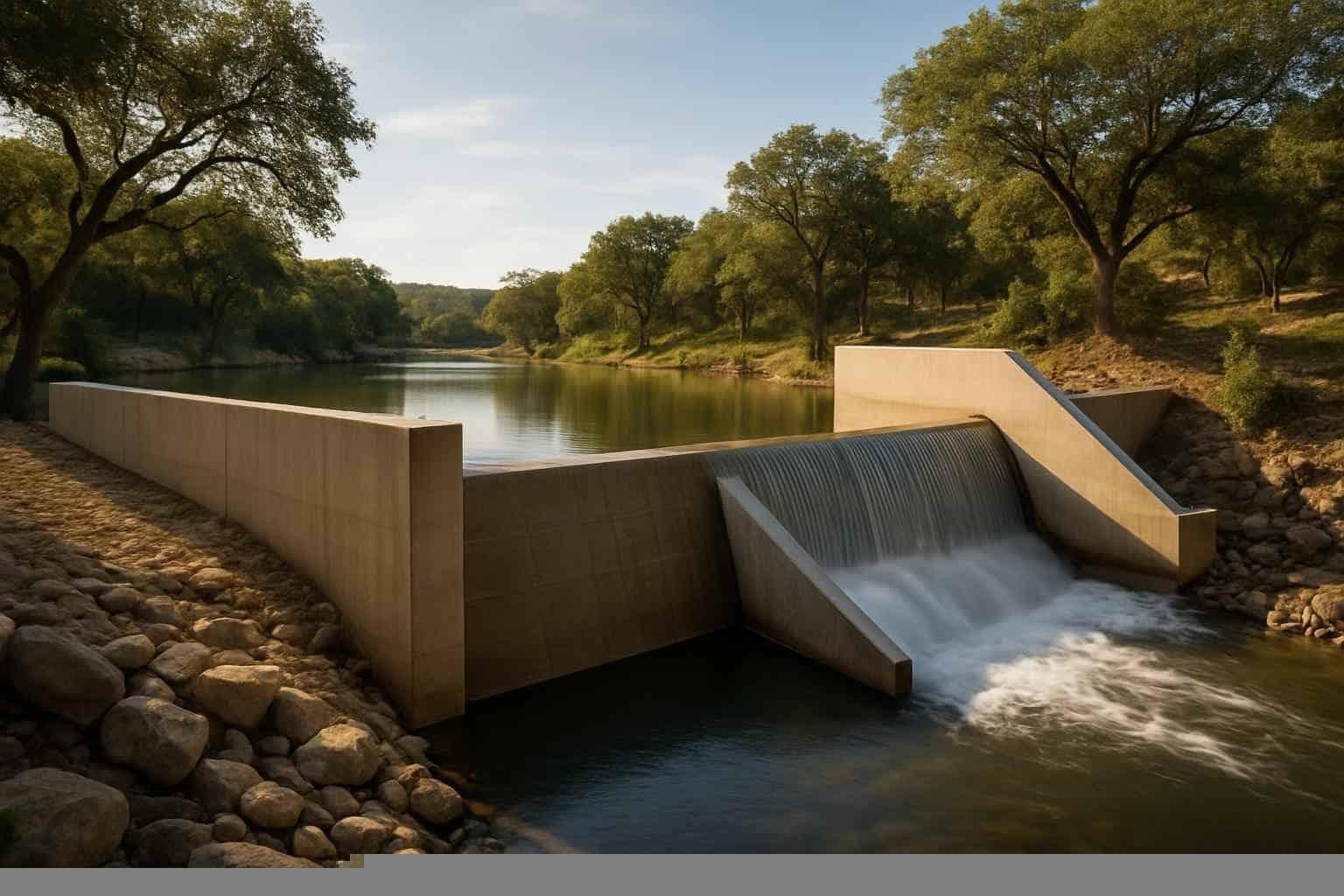 Ranch Pond Excavation In Burnet Texas 3 Dam and Spillway Build in Burnet Texas