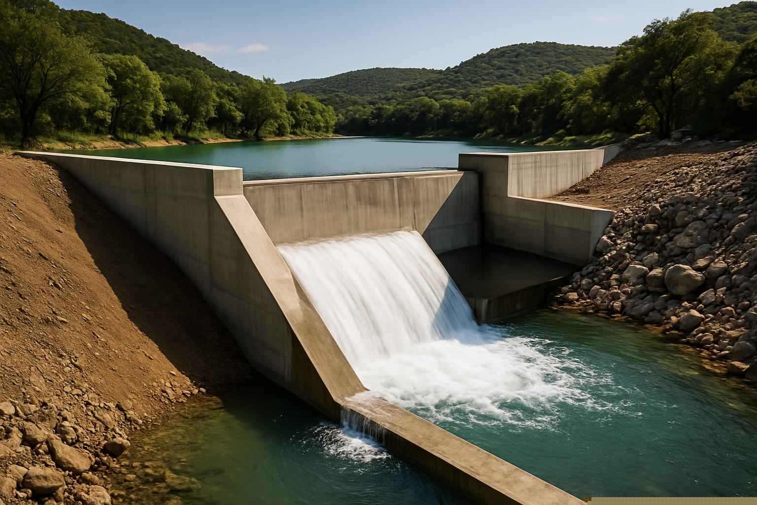 Ranch Pond Excavation In Medina Texas 3 Dam and Spillway Build in Medina Texas