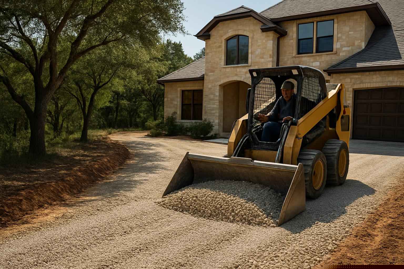 Driveway Base Prep In Fischer Texas
