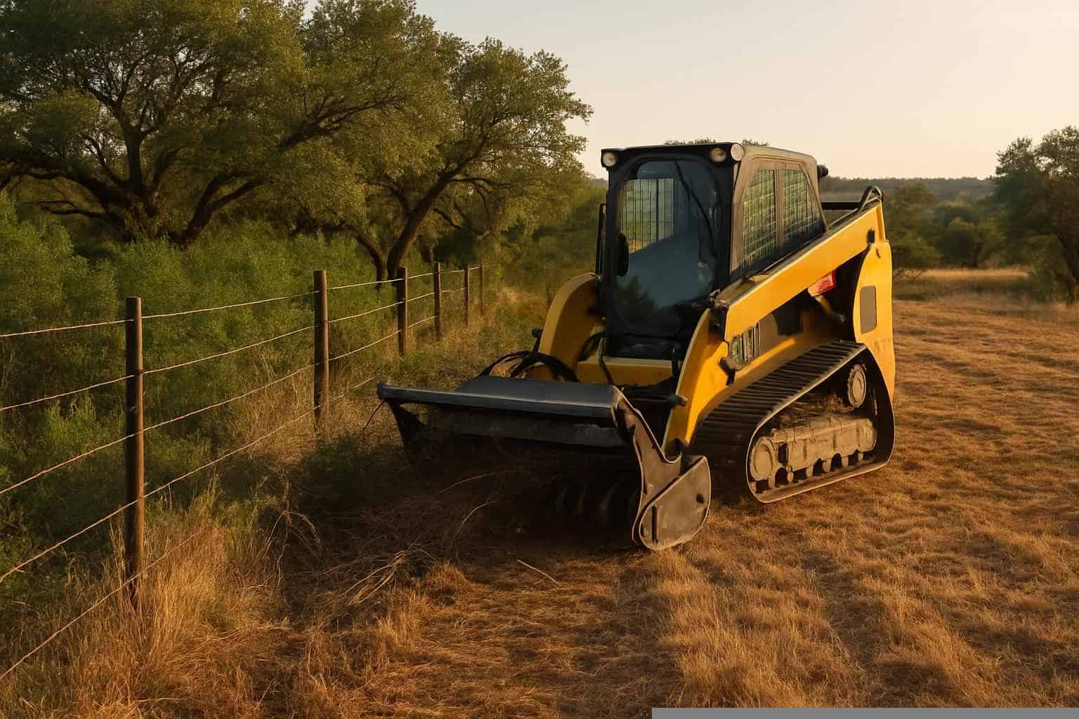 Fence Line Brush Clearing in Burnet Texas