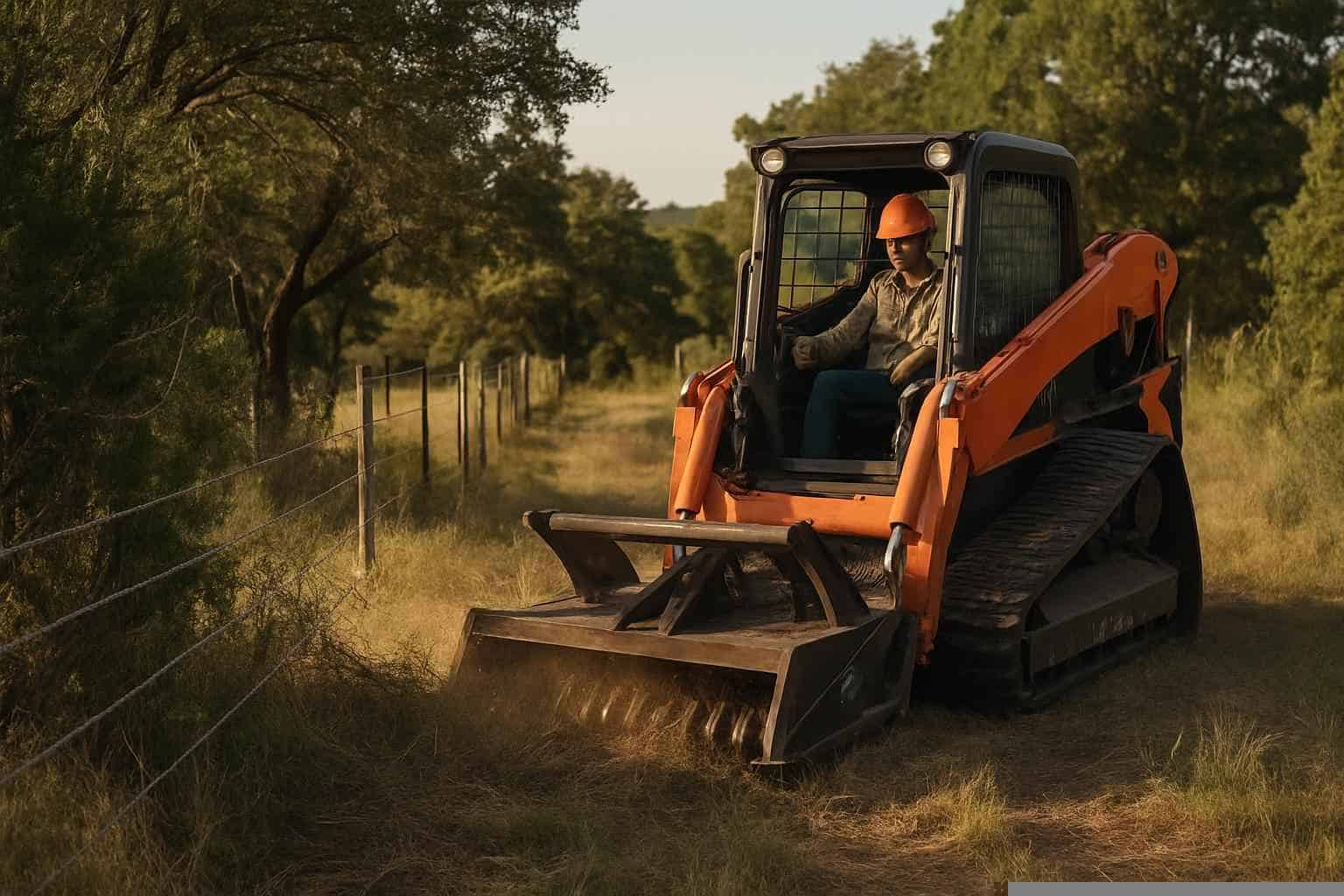 Fence Line Brush Clearing In Fischer Texas