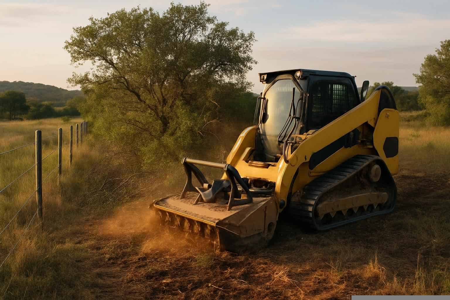 Fence Line Brush Clearing In Marble Falls Texas