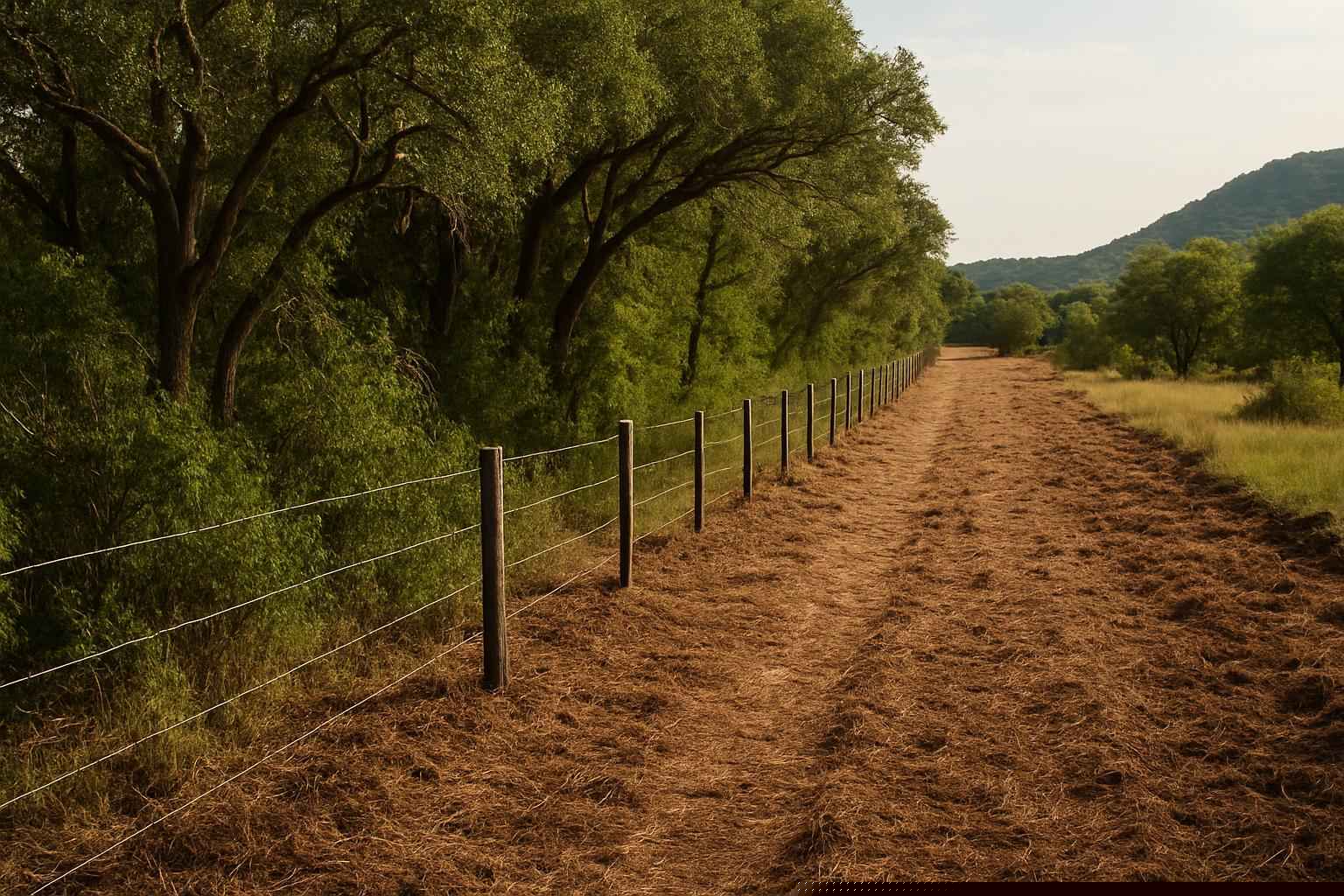Fence Line Underbrush in Medina Texas