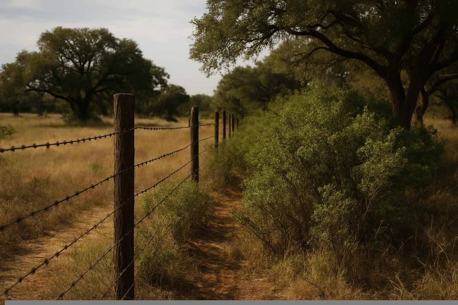 Underbrush Removal In Pontotoc Texas 5 Fence Line Underbrush in Pontotoc Texas