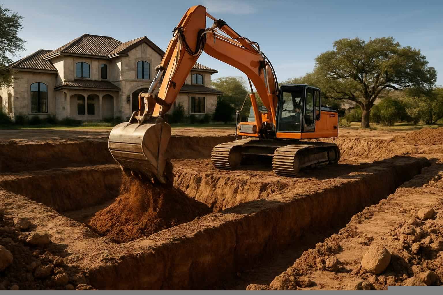 Foundation Excavation in Marble Falls Texas