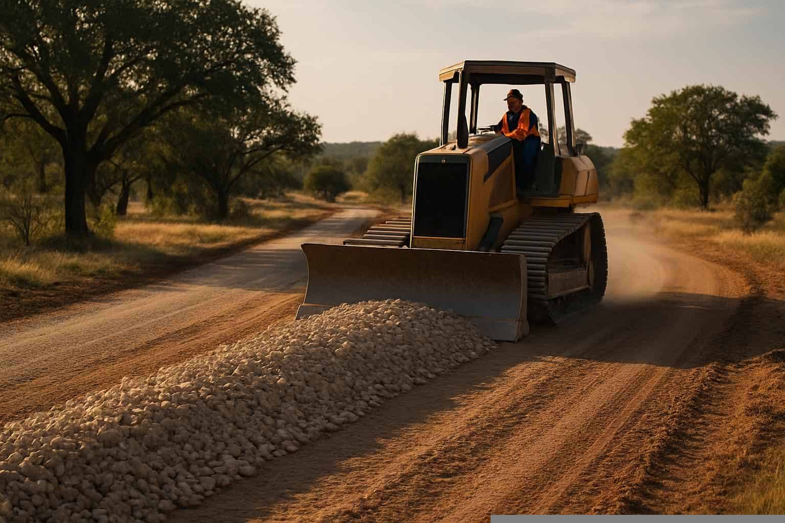 Gravel Road Building in Cottonwood Shores Texas