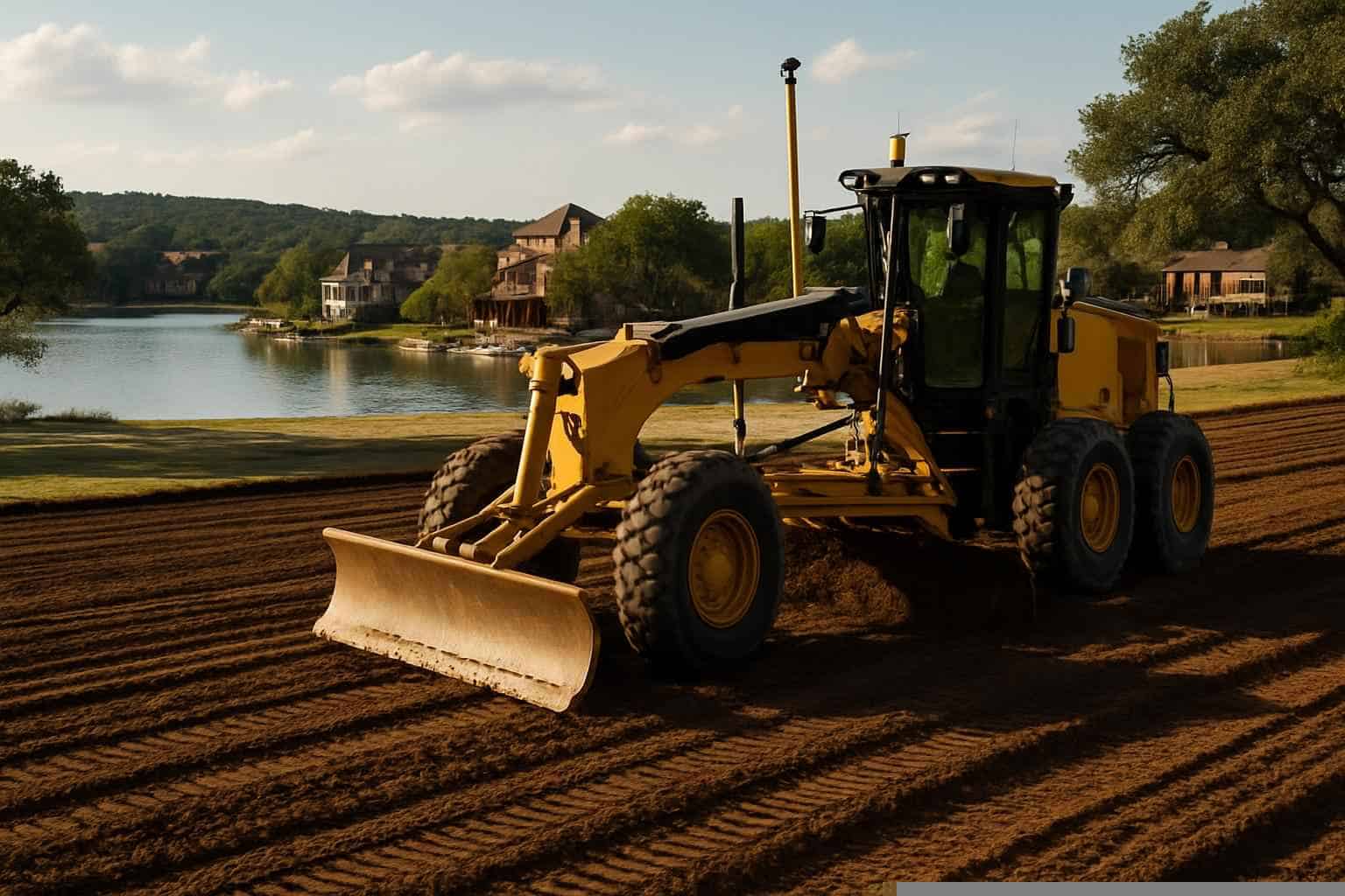House Pad Construction In Cottonwood Shores Texas 3 Laser Grading In Cottonwood Shores Texas