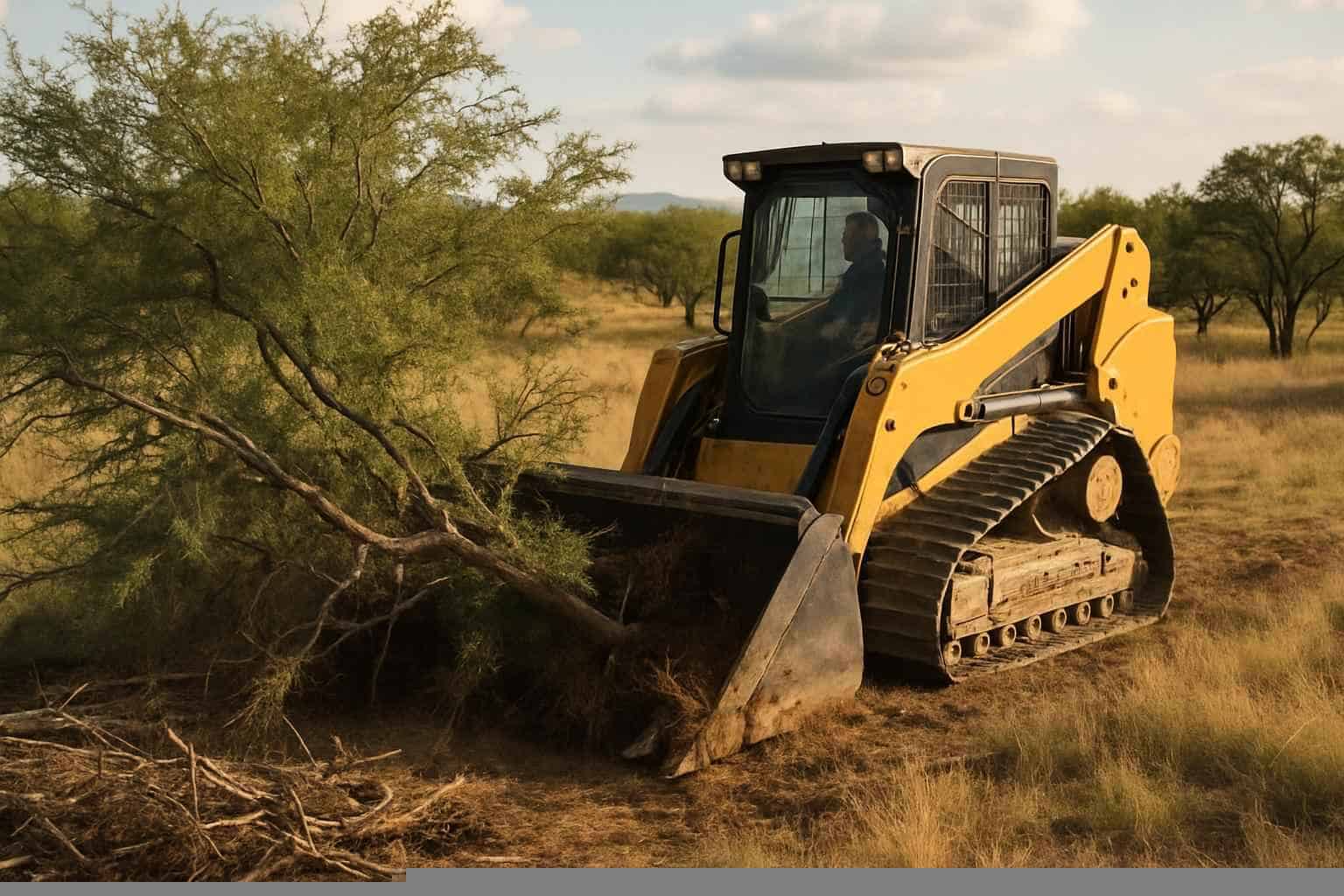 Mesquite Pasture Clearing in Medina Texas