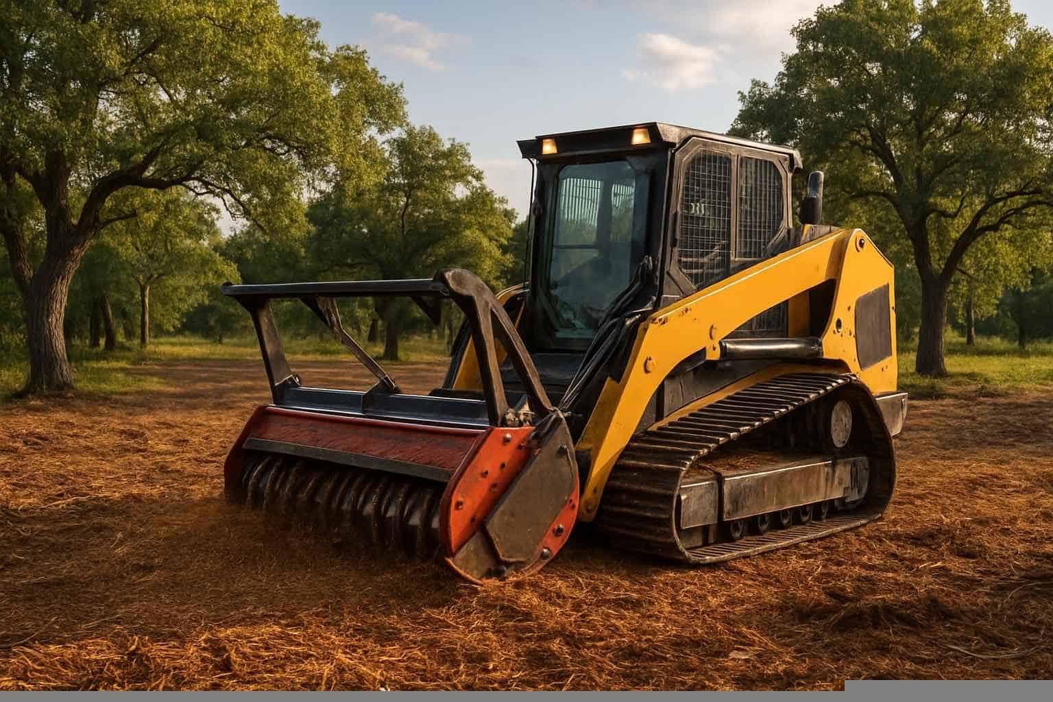 Mulching for Lot Prep in Burnet Texas