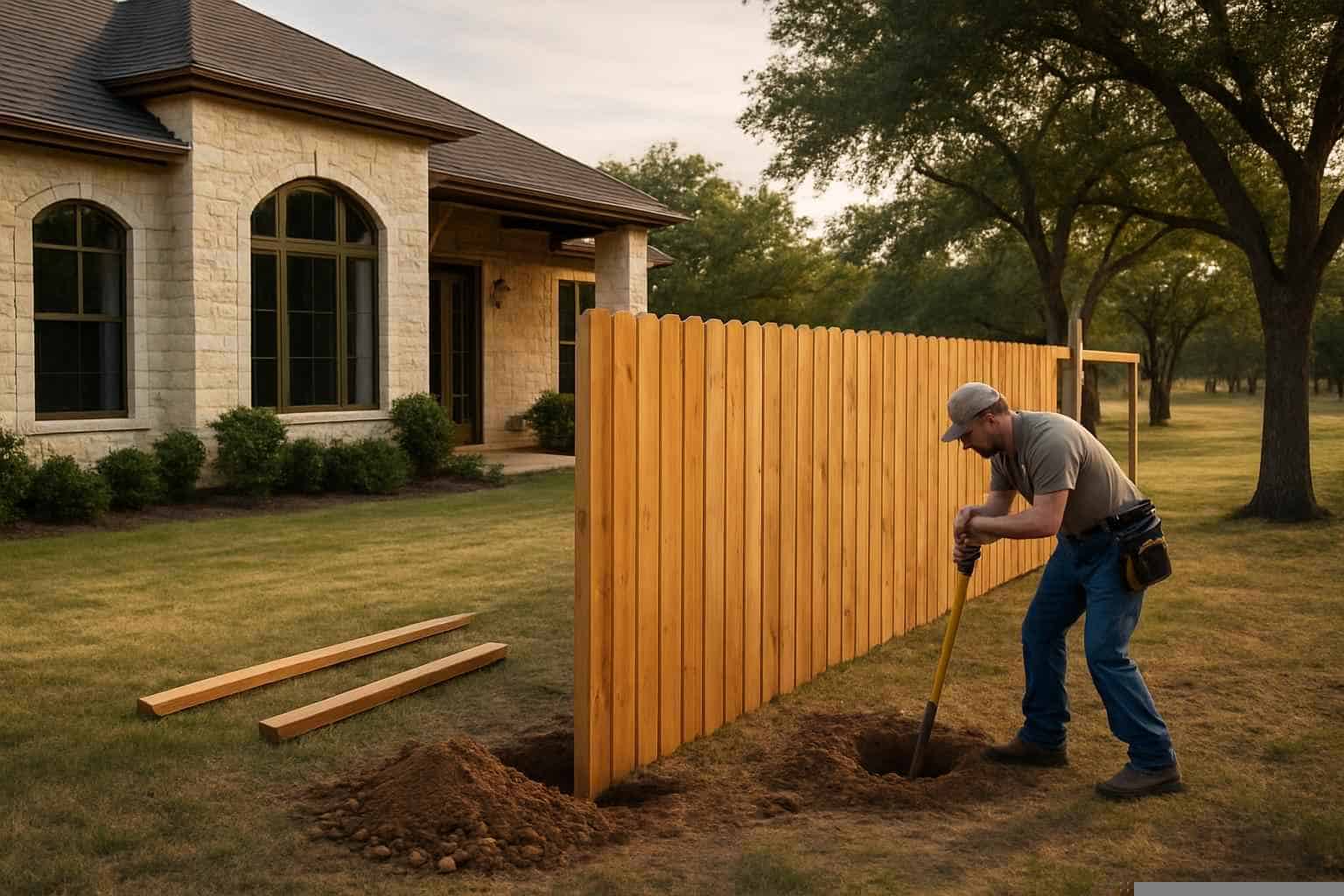 New Fence Installation Prep In Burnet Texas
