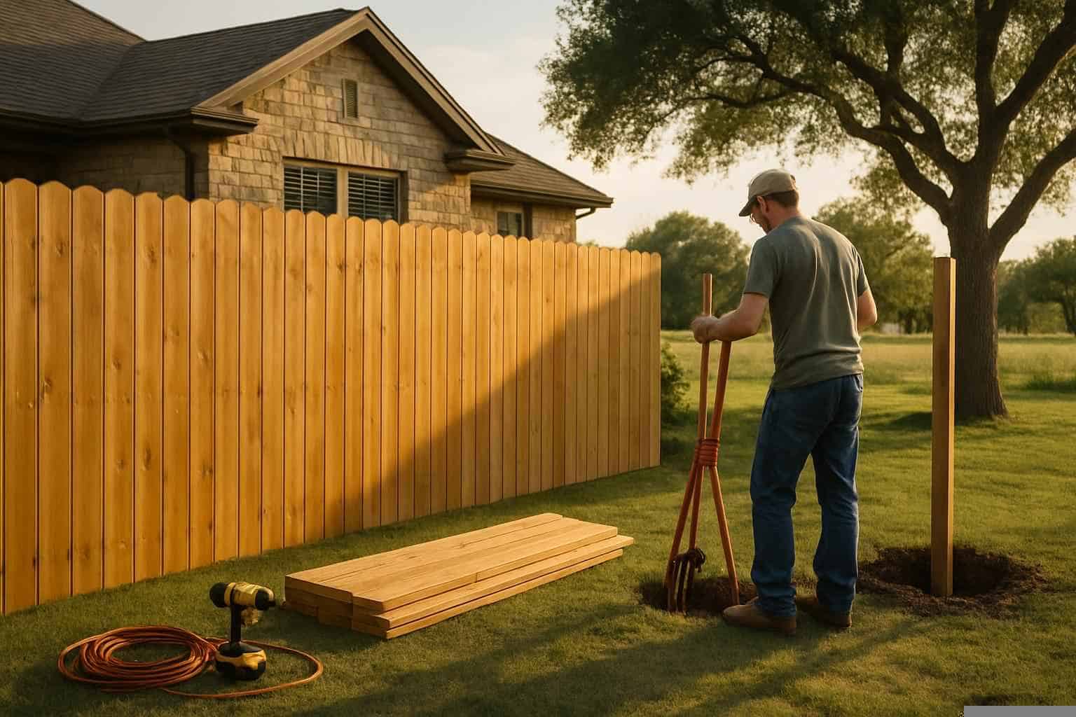 New Fence Installation Prep in Marble Falls Texas