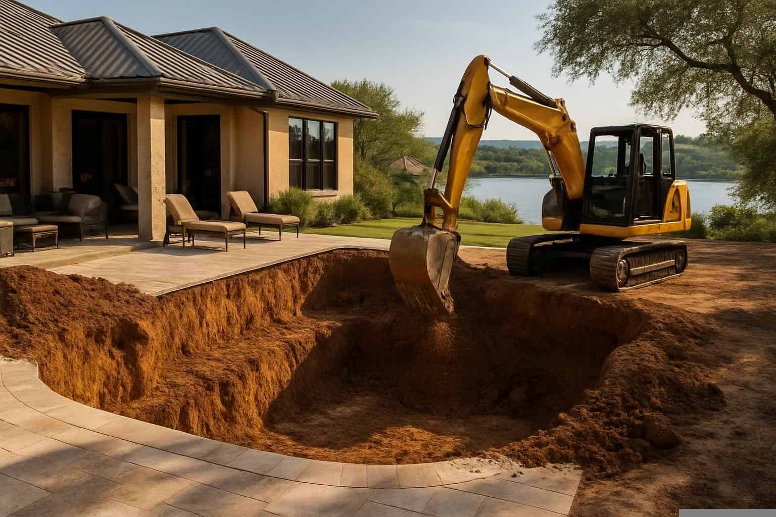Pool Excavation In Cottonwood Shores Texas 1 New Pool Dig In Cottonwood Shores Texas