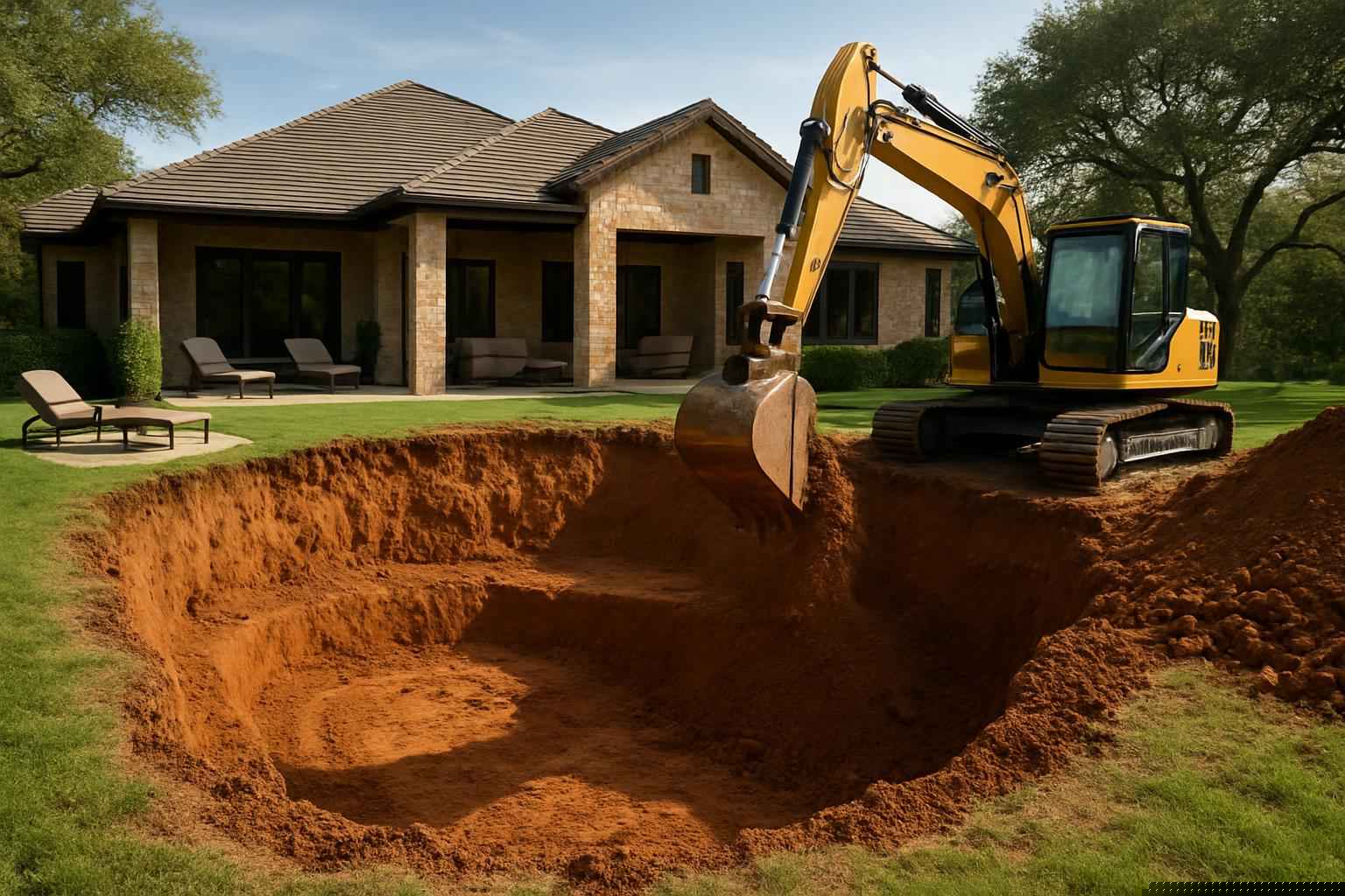 New Pool Dig in Medina Texas