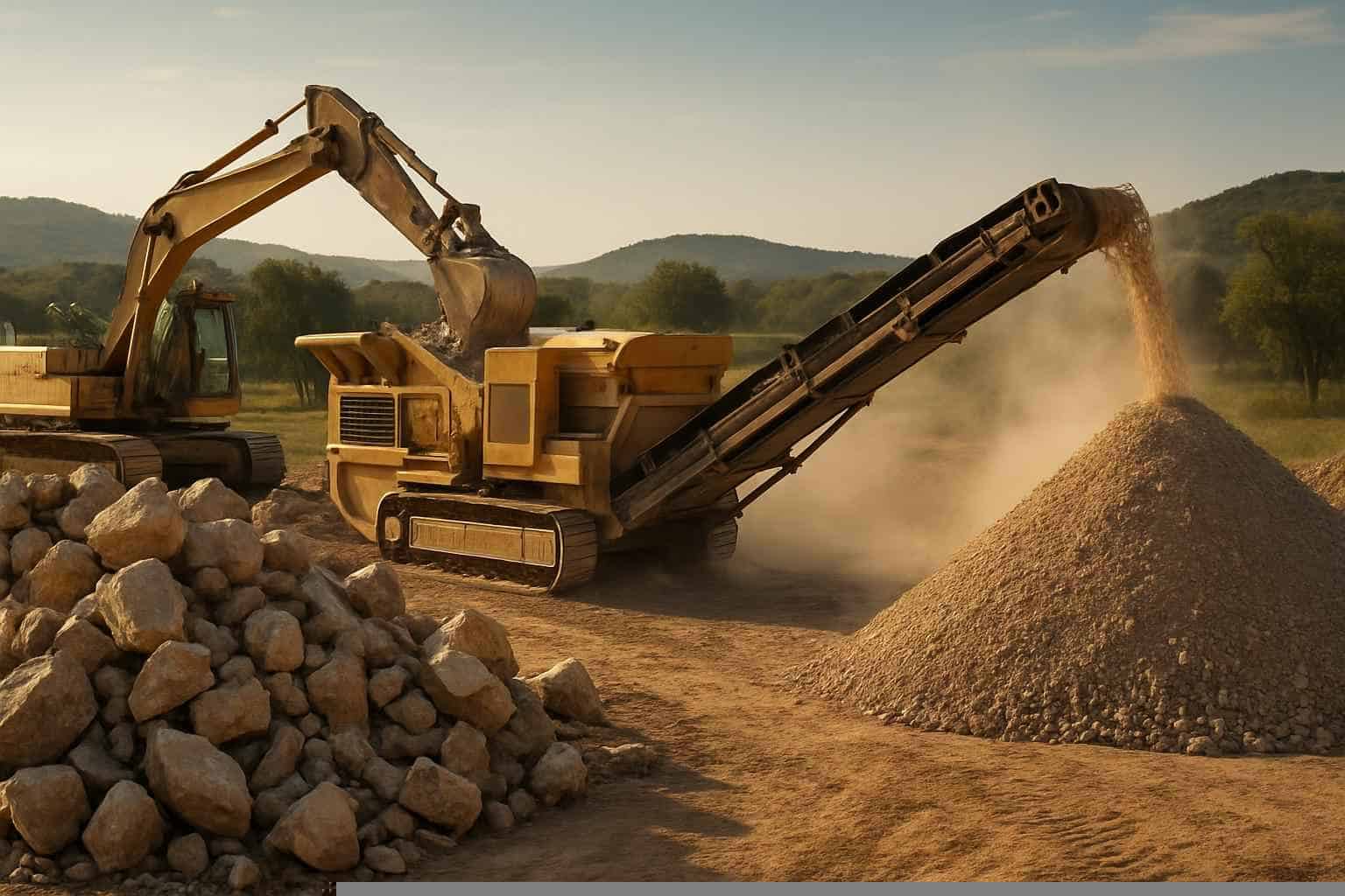 On Site Rock Crushing in Medina Texas