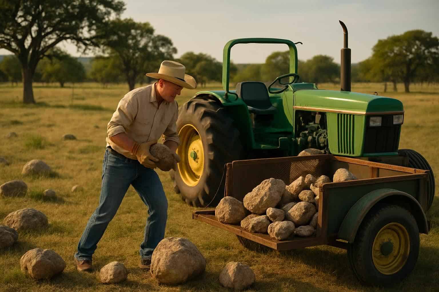 Pasture Rock Picking in Burnet Texas